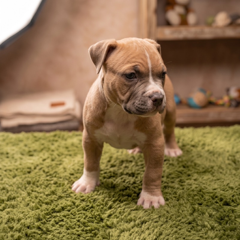 Cucciolo di American Pitbull Terrier blu fawn maschio con pedigree UKC in Lombardia