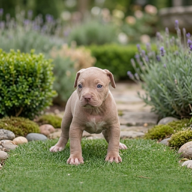 Cucciolo di pitbull champagne femmina disponibile in allevamento certificato a Cremona